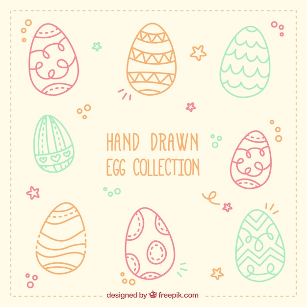 Free vector hand drawn egg collection