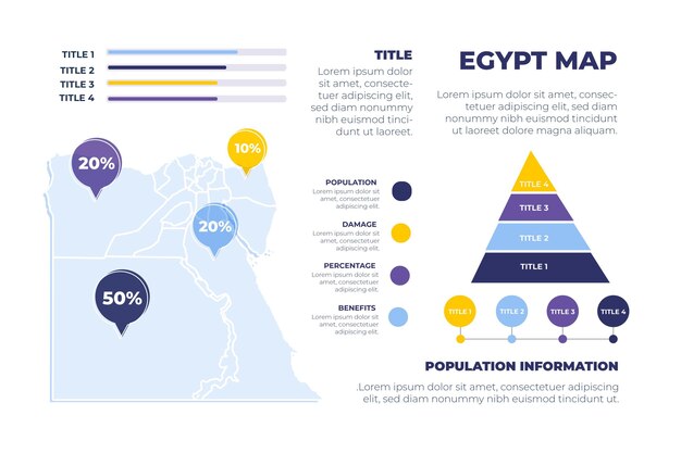 Hand drawn egypt map infographic