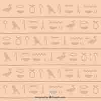 Free vector hand drawn egyptian hieroglyphics background