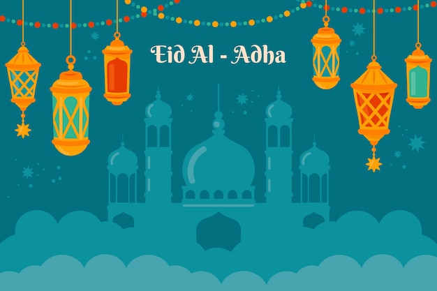 Hand drawn eid al-adha background