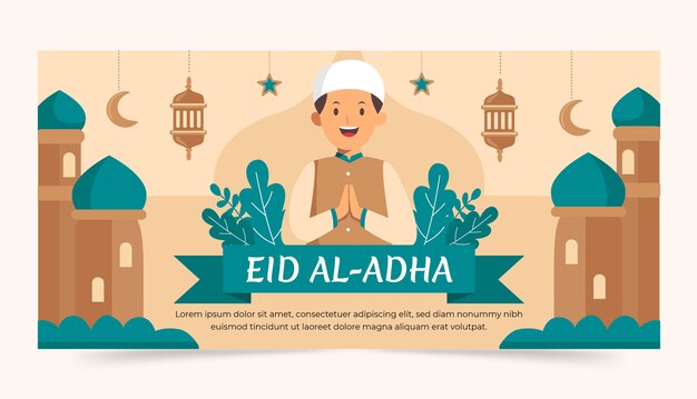 Hand drawn eid al-adha banner