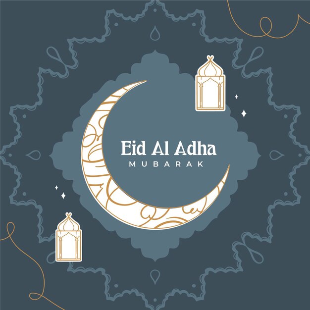 Hand drawn eid al-fitr illustration