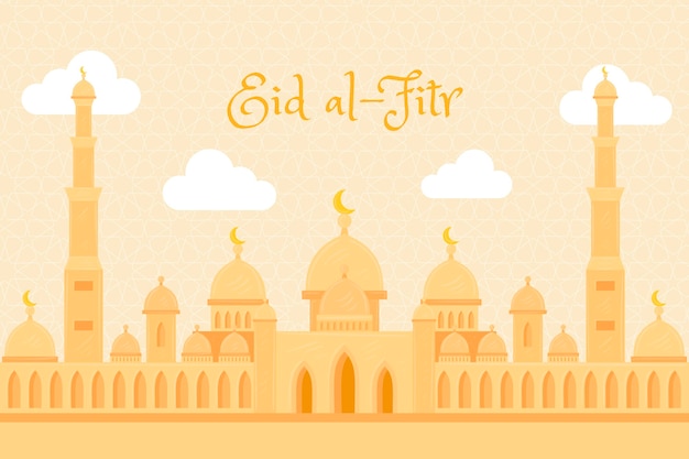 Illustrazione disegnata a mano di eid al-fitr