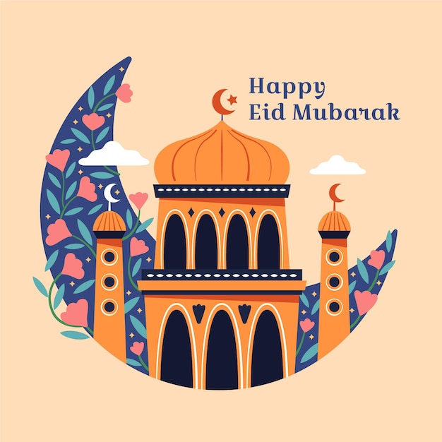 Free vector hand drawn eid mubarak concept