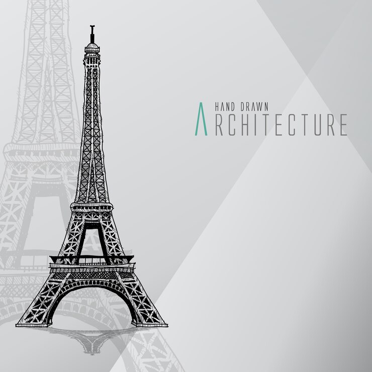 Free Vector hand drawn eiffel tower