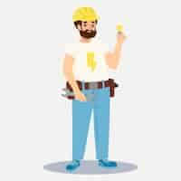 Free vector hand drawn electrician cartoon illustration