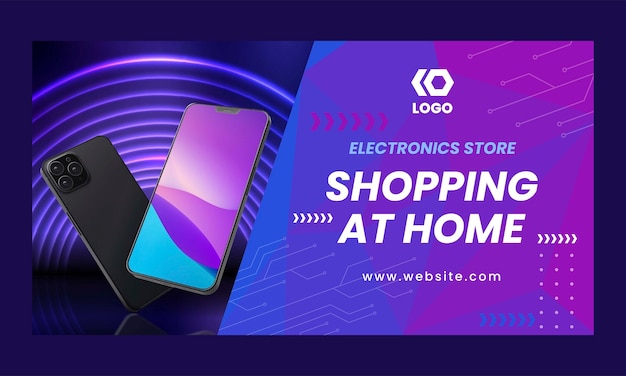 Hand drawn electronics store facebook template