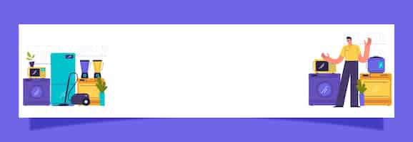 Бесплатное векторное изображение Ручно нарисованный баннер магазина электроники