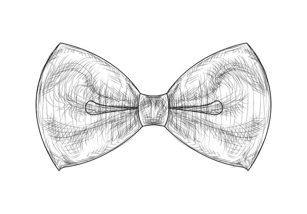 Hand drawn elegant bow tie on white background vector illustration