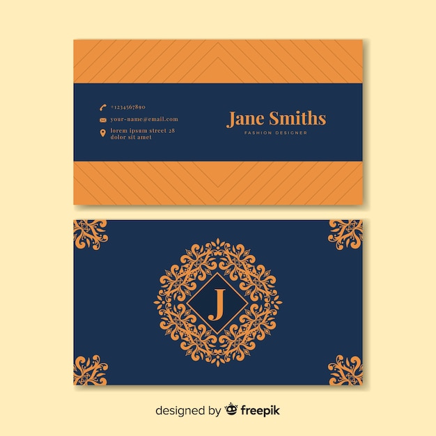 Hand drawn elegant business card template