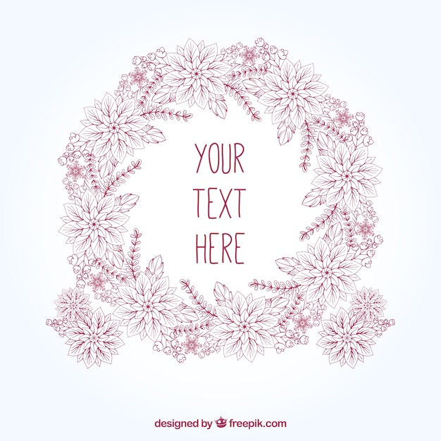 Free vector hand drawn elegant christmas wreath