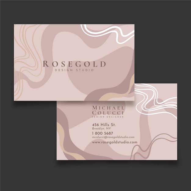 Free vector hand drawn elegant double-sided horizontal business card template