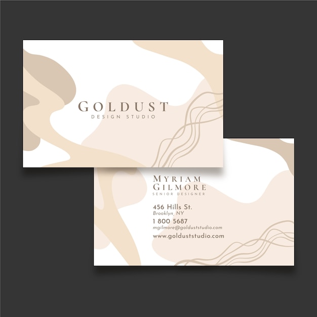 Hand drawn elegant double-sided horizontal business card template