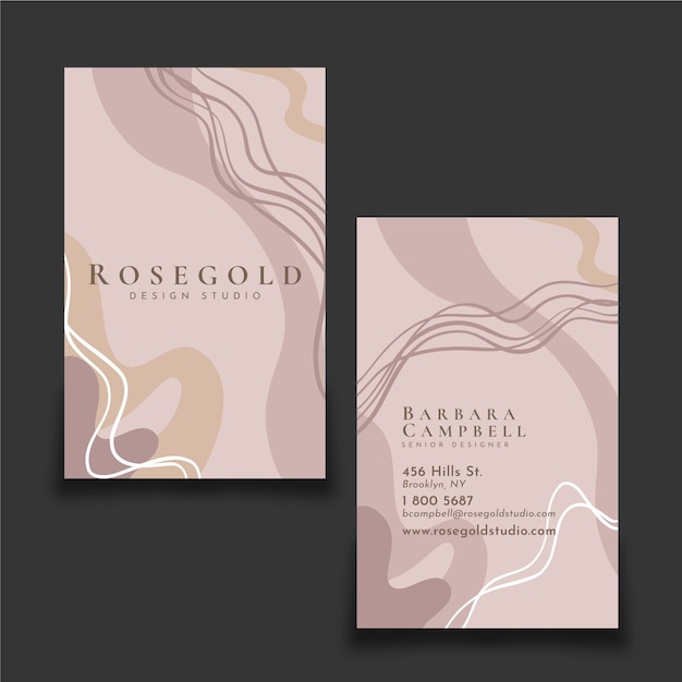 Free vector hand drawn elegant double-sided vertical business card template