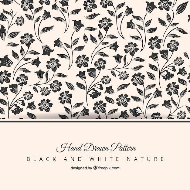 Hand drawn elegant floral pattern