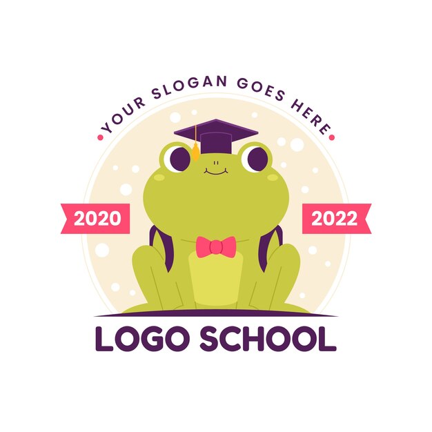 Ручной обращается дизайн логотипа начальной школы