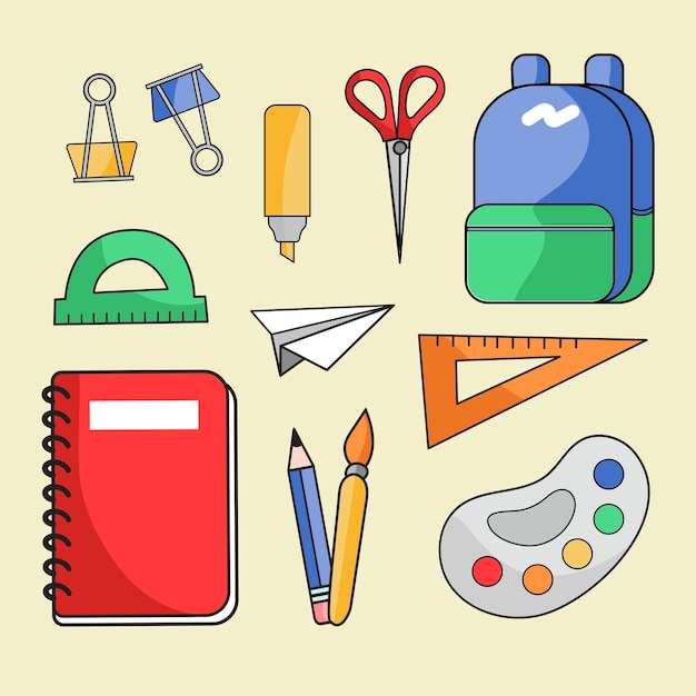 Free vector hand drawn elements collection for back to school