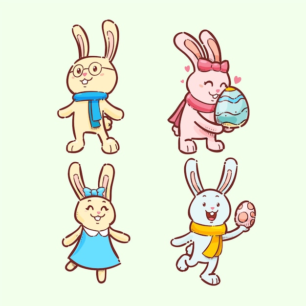 Hand drawn elements collection for easter celebration