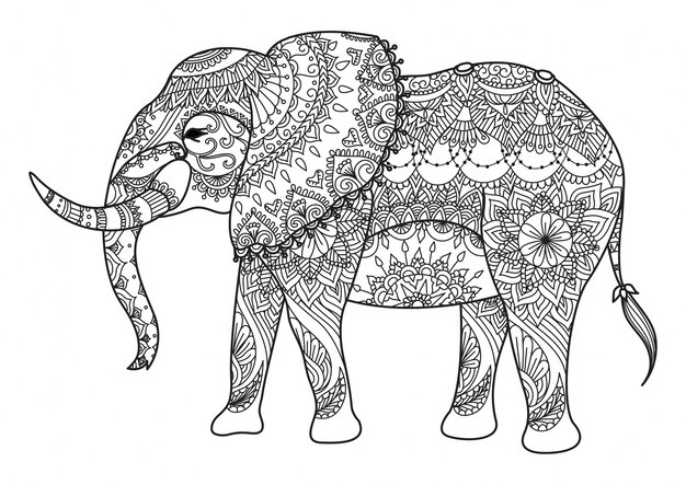 手描きの象の背景