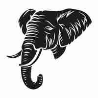 Free vector hand drawn elephant head silhouette