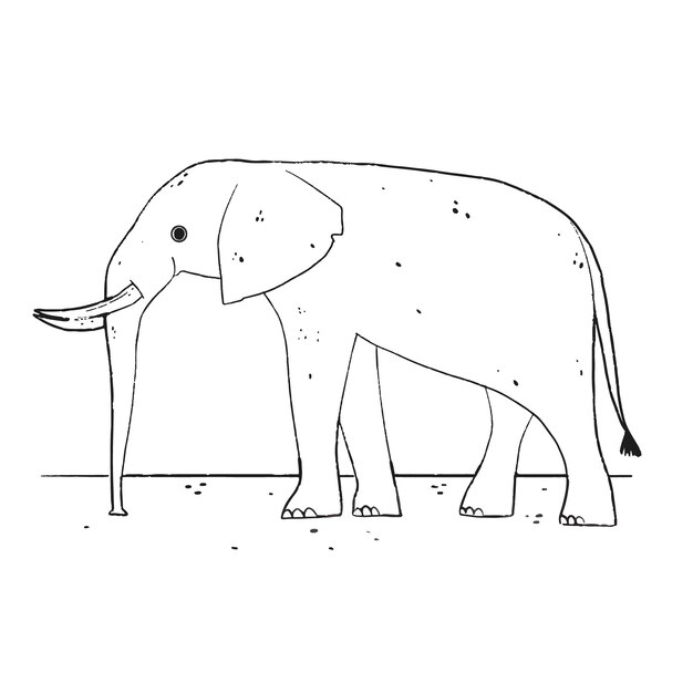 Free Vector hand drawn elephant outline illustration