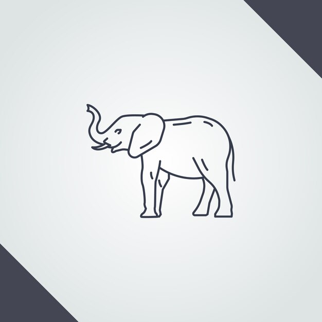 Free Vector hand drawn elephant outline illustration