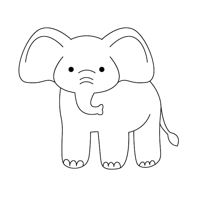 Hand drawn elephant outline illustration