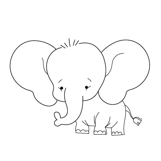 Vettore gratuito illustrazione del profilo dell'elefante disegnato a mano