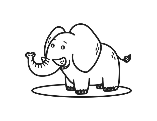 手描きの象の輪郭