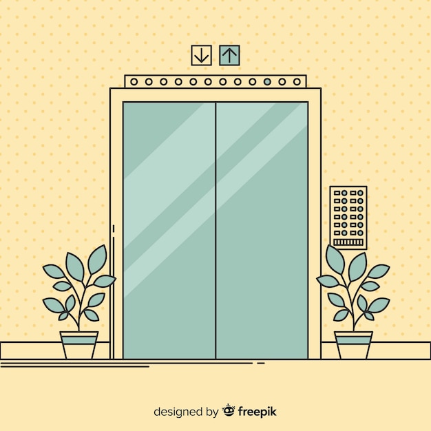 Free vector hand drawn elevator