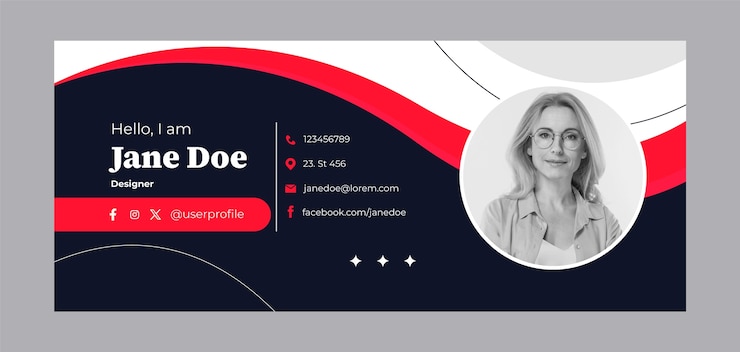 Free Vector hand drawn email signature template