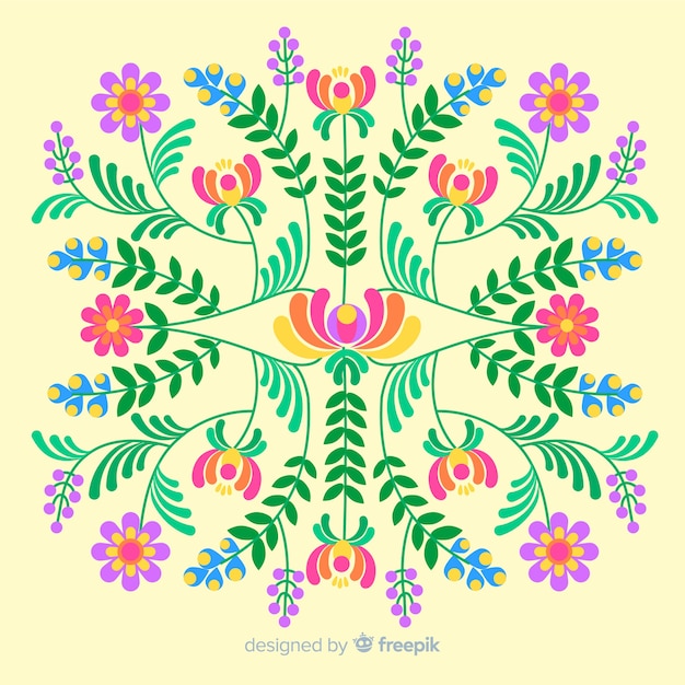 Free vector hand drawn embroidery floral background