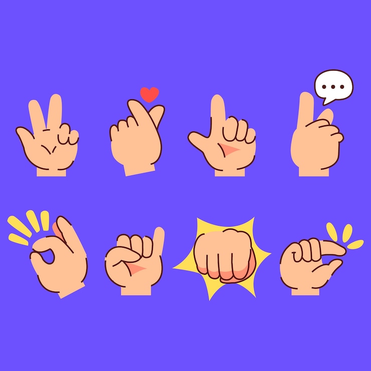 無料Vector 手描き絵文字の手コレクション