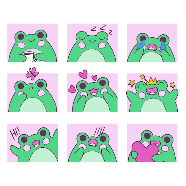 Free vector hand drawn emotes element collection