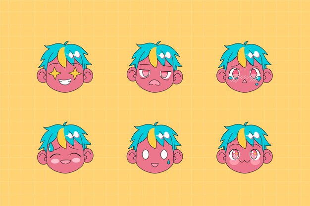 Hand drawn emotes element collection