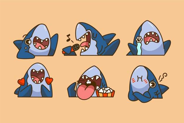 Hand drawn emotes elements collection