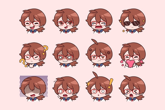 Brown Hair Girl Emotes | Emoji Reacts for Streamer | YouTube, Twitch,  Discord | Cute Chibi Anime Style - AbsolutelySolo's Ko-fi Shop - Ko-fi ❤️  Where creators get support from fans through