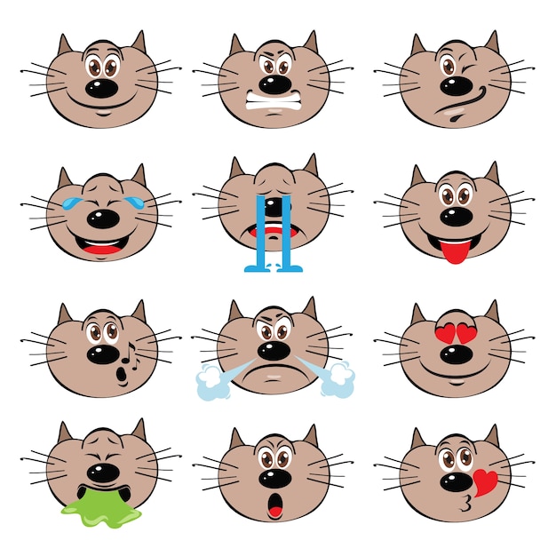 Hand drawn emoticons, cat