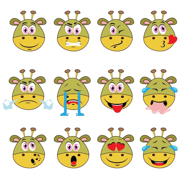 Бесплатное векторное изображение Монстр emojis набор на белом фоне