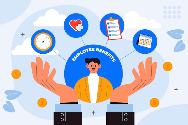 Free vector hand drawn employee benefits illustration