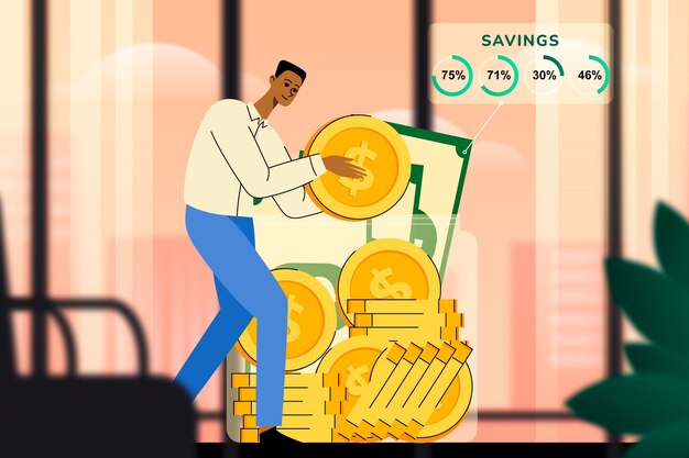 Hand drawn employee savings plan illustration