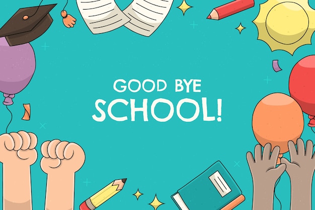 Free vector hand drawn end of school background