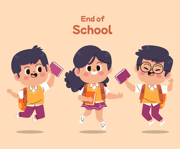 Free vector hand drawn end of school illustration