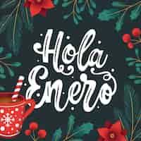 Free vector hand drawn enero lettering