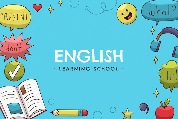 Free vector hand drawn english school background