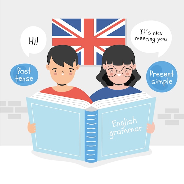 Free vector hand drawn english school illustration design