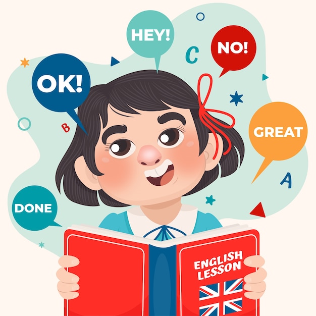 Hand drawn english school illustration