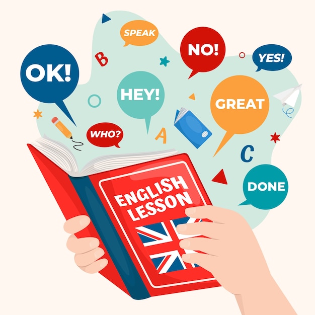 Free vector hand drawn english school illustration