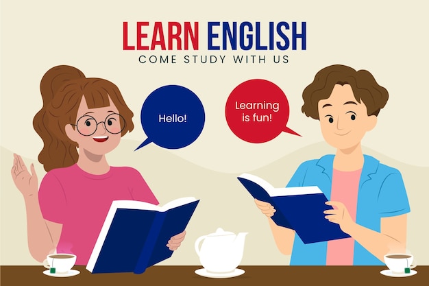 Free vector hand drawn english school illustration