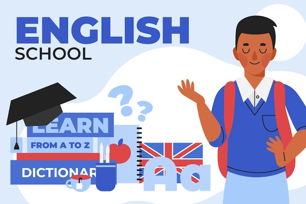 Free vector hand drawn english school illustration